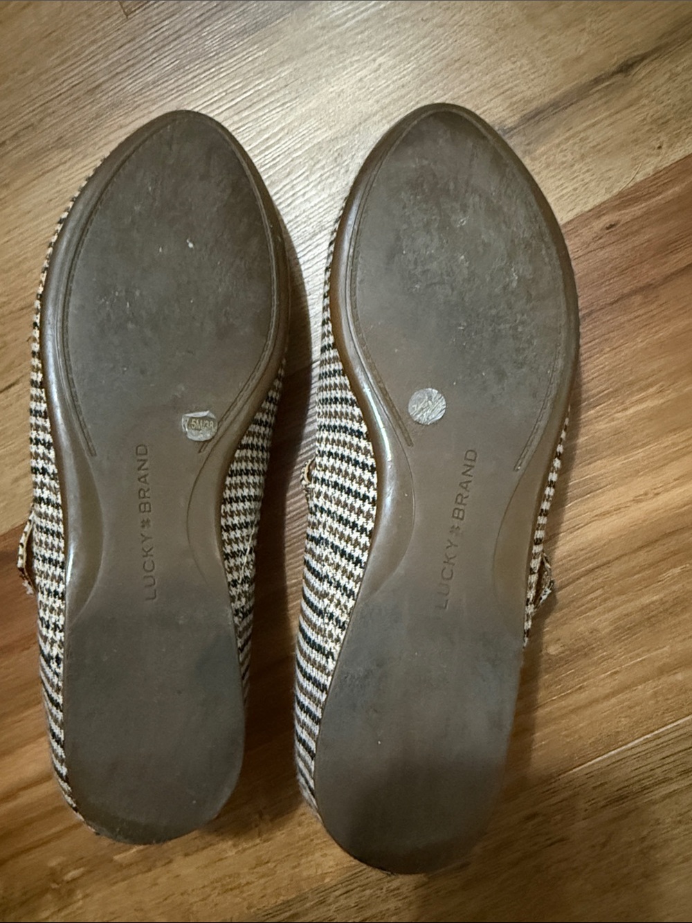Lucky Brand Houndstooth Mary Jane Flats in Black and Cream - Picture 7 of 9